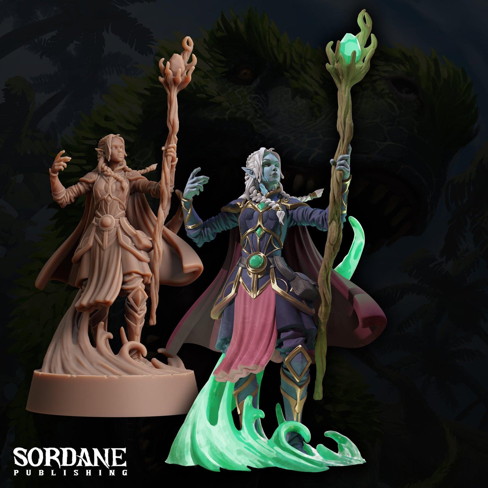 Umbriel Elf Sorceress, Dark Elf Mage- Sordane Publishing | 28mm and 32mm | Wargaming | DnD | Tabletop Roleplaying