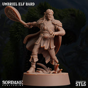 Umbriel Elf Bard, Dark Elf Performer- Sordane Publishing | 28mm and 32mm | Wargaming | DnD | Tabletop Roleplaying