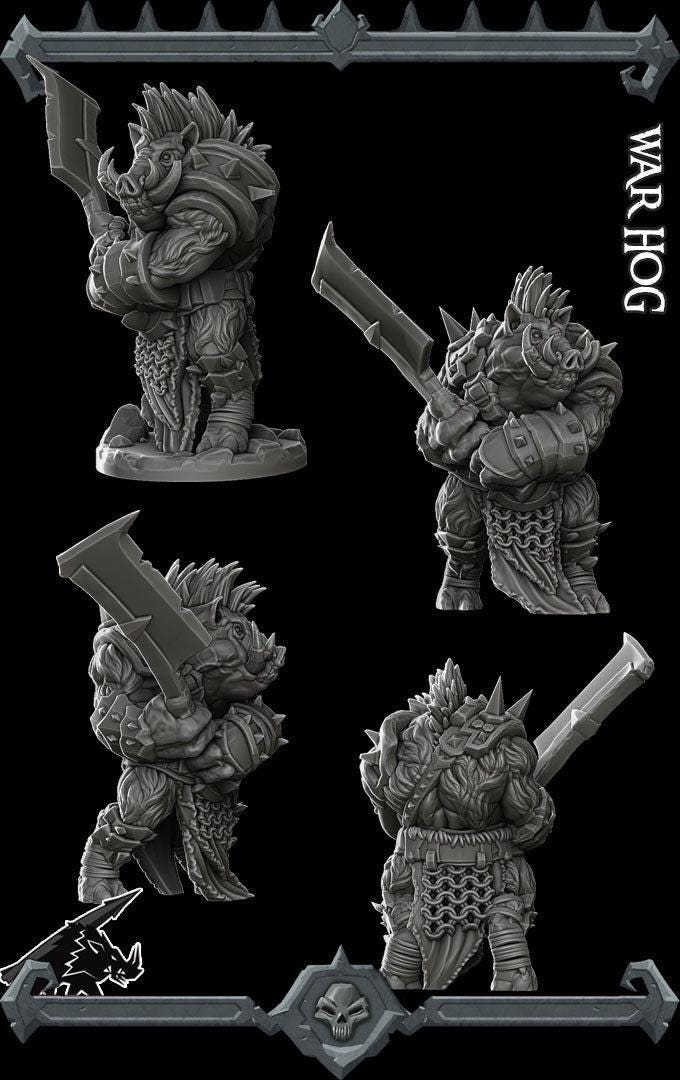 War Hog. Pig Folk Barbarian - Rocket Pig Games | 28mm and 32mm | Wargaming | DnD | Tabletop Roleplaying