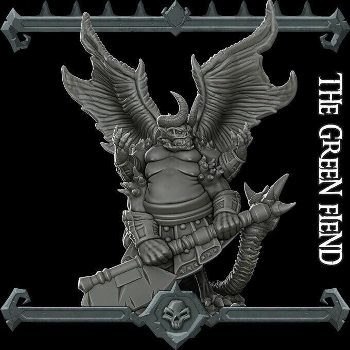 The Green Fiend. Demonic Champion - Rocket Pig Games | 28mm and 32mm | Wargaming | DnD | Tabletop Roleplaying