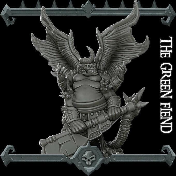 The Green Fiend. Demonic Champion - Rocket Pig Games | 28mm and 32mm | Wargaming | DnD | Tabletop Roleplaying