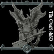 The Green Fiend. Demonic Champion - Rocket Pig Games | 28mm and 32mm | Wargaming | DnD | Tabletop Roleplaying