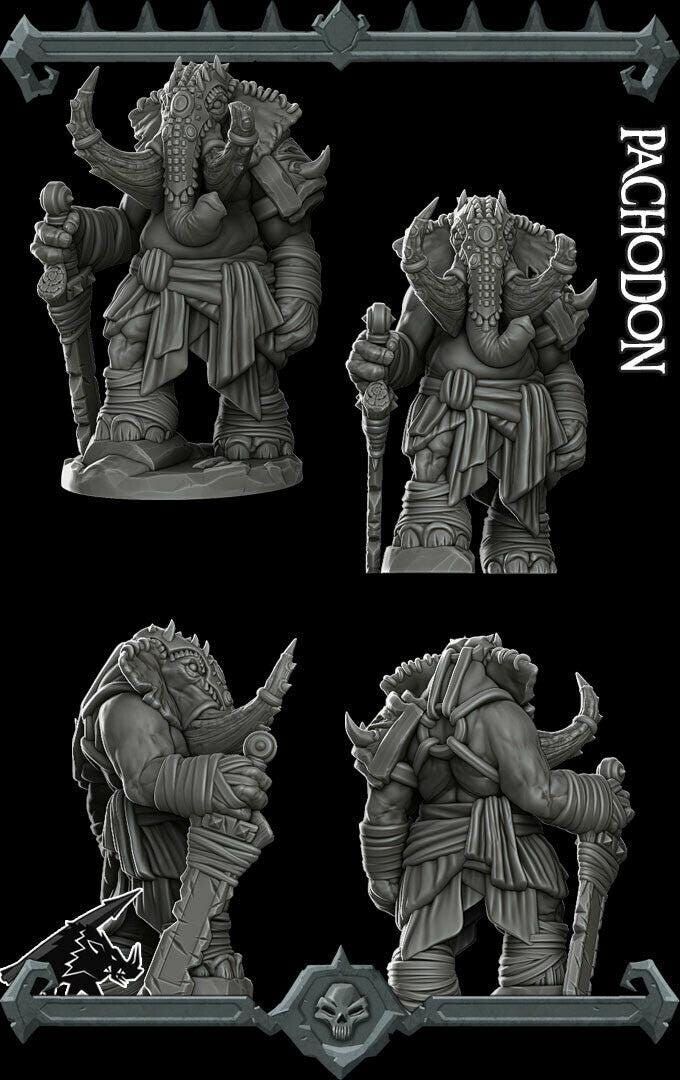 Pachodon. Elephant Folk Warrior - Rocket Pig Games | 28mm and 32mm | Wargaming | DnD | Tabletop Roleplaying