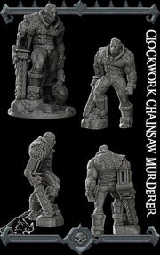 Clockwork Chainsaw Murderer. Horror Movie Villain - Rocket Pig Games | 28mm and 32mm | Wargaming | DnD | Tabletop Roleplaying