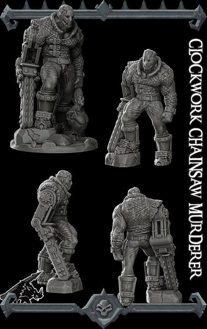 Clockwork Chainsaw Murderer. Horror Movie Villain - Rocket Pig Games | 28mm and 32mm | Wargaming | DnD | Tabletop Roleplaying