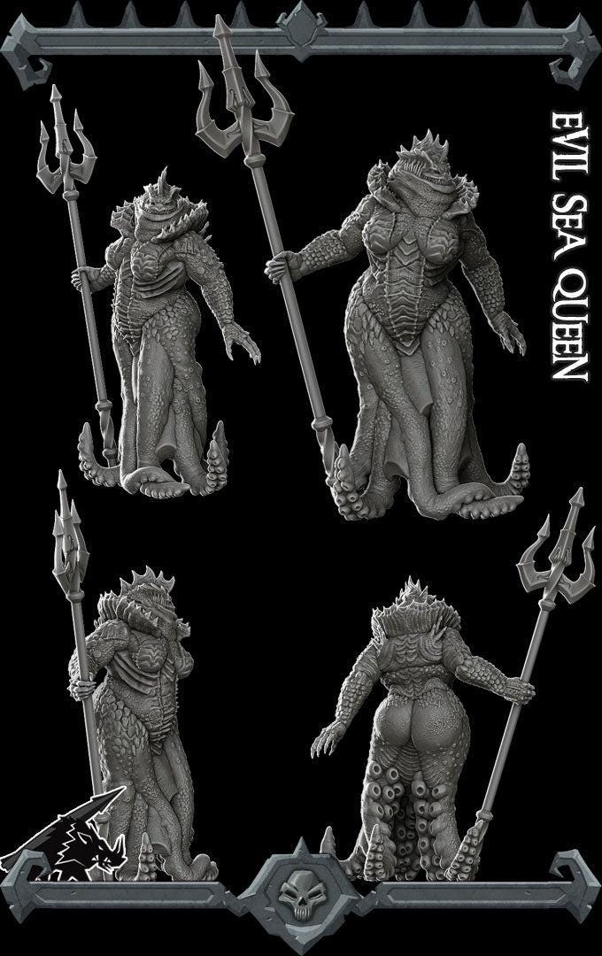 Evil Sea Queen, Massive Atlantean! - Rocket Pig Games | 28mm and 32mm | Wargaming | DnD | Tabletop Roleplaying