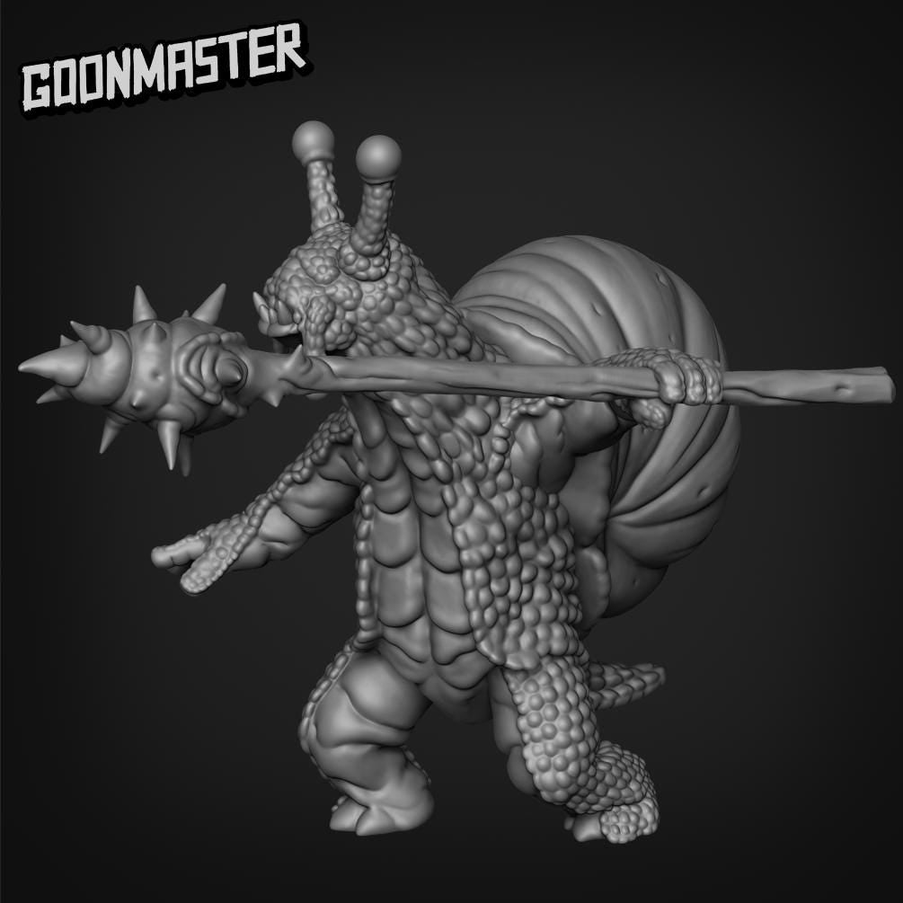 Snailfolk Spear Warrior - Goonmaster | 28mm and 32mm | Wargaming | DnD | Tabletop Roleplaying