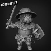 Battle Pugs. Pug Knights with Swords - Goonmaster | 28mm and 32mm | Wargaming | DnD | Tabletop Roleplaying