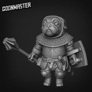 Battle Pugs. Pug Knights with Maces - Goonmaster | 28mm and 32mm | Wargaming | DnD | Tabletop Roleplaying