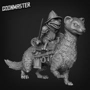 Ferret and Frog Cavalry. Mounted Frog Knight - Goonmaster | 28mm and 32mm | Wargaming | DnD | Tabletop Roleplaying