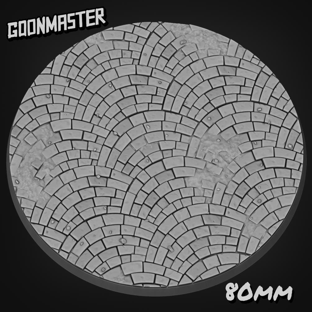 Curved Brick Bases - Goonmaster | 28mm and 32mm | Wargaming | DnD | Tabletop Roleplaying