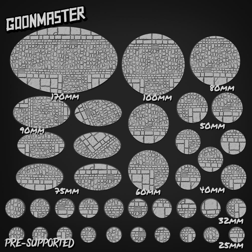 Cobblestone Road Bases - Goonmaster | 28mm and 32mm | Wargaming | DnD | Tabletop Roleplaying