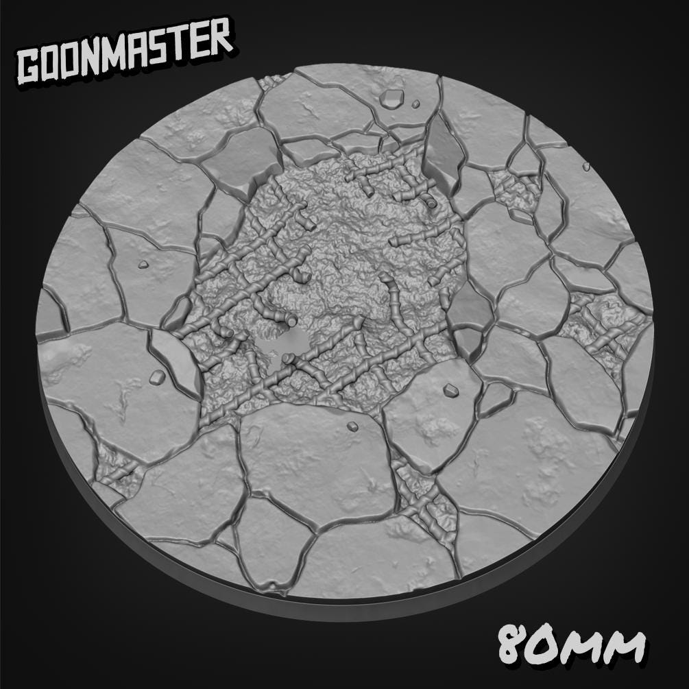 Damaged Reinforced Concrete Bases - Goonmaster | 28mm and 32mm | Wargaming | DnD | Tabletop Roleplaying
