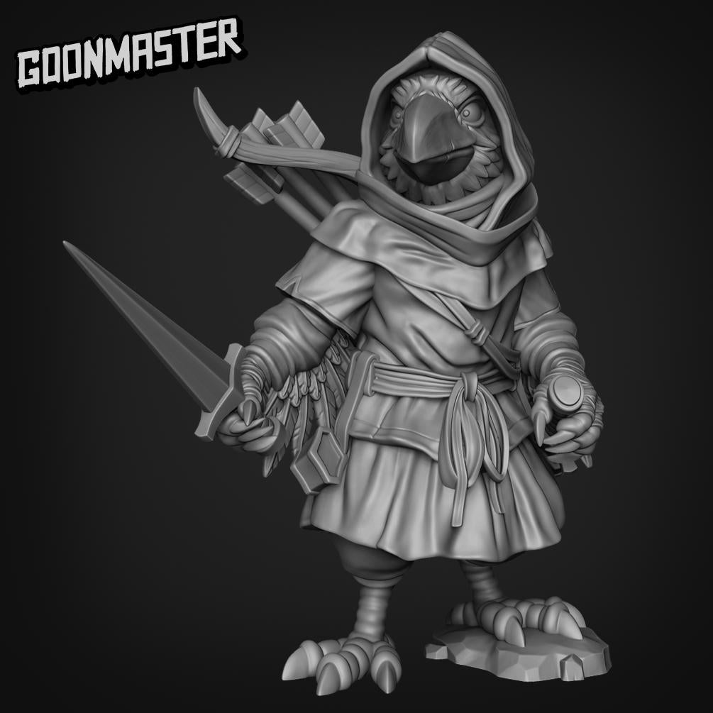 Bad Bird Rogue, Crowfolk Ranger - Goonmaster | 28mm and 32mm | Wargaming | DnD | Tabletop Roleplaying