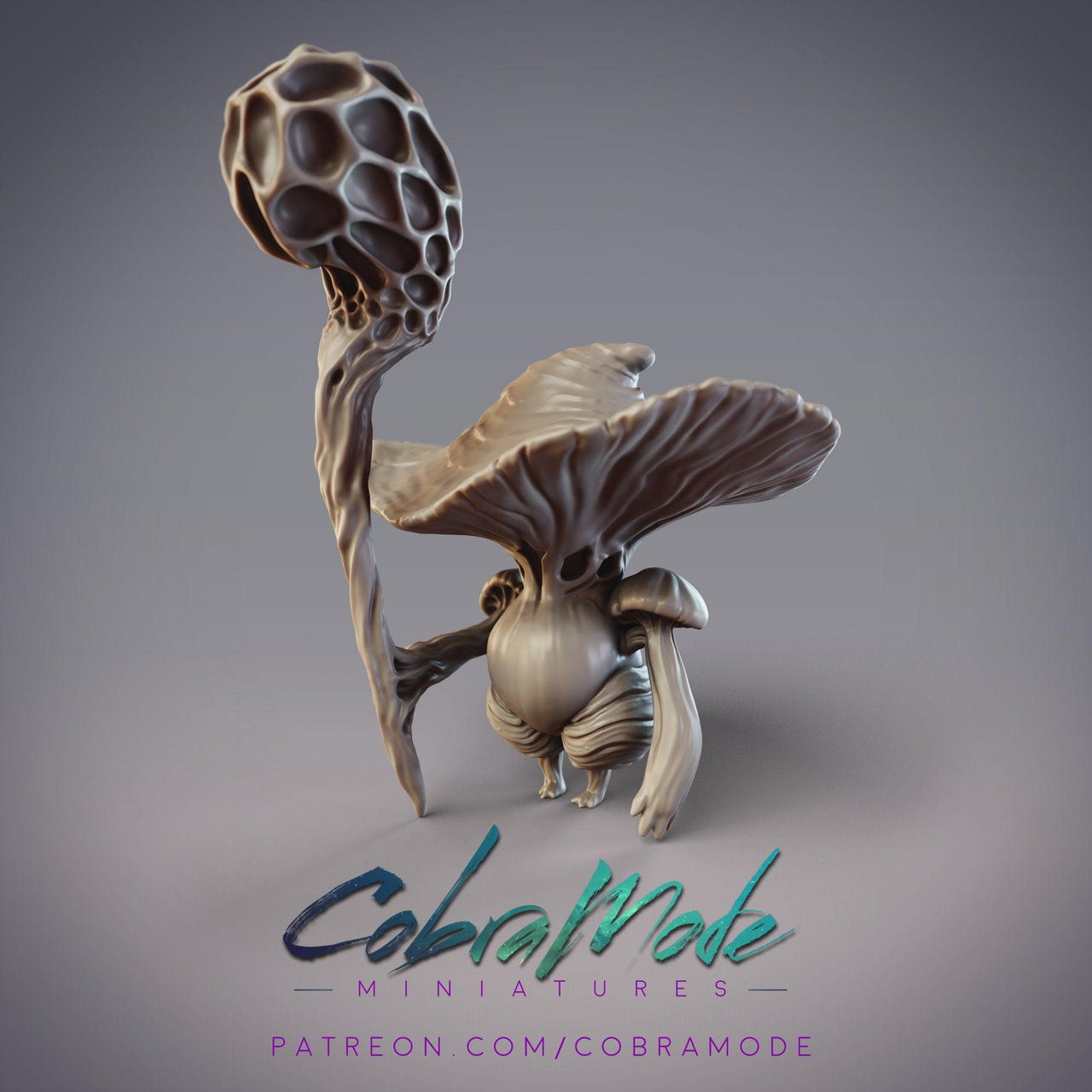 Hyphan Mage, Mushroomfolk Sorcerer - CobraMode | 28mm and 32mm | Wargaming | DnD | Tabletop Roleplaying