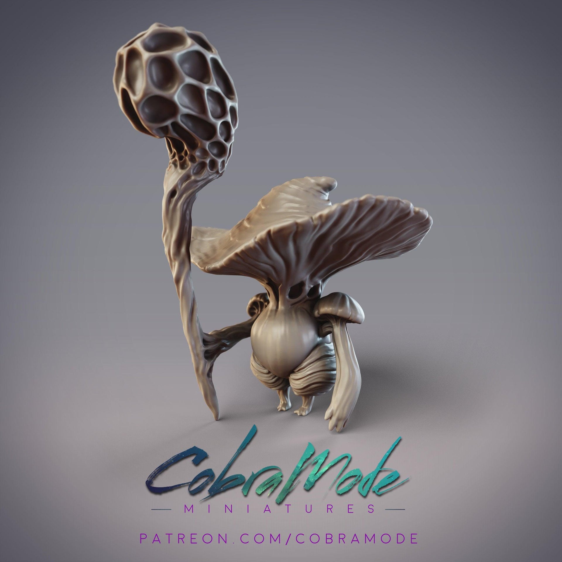 Hyphan Mage, Mushroomfolk Sorcerer - CobraMode | 28mm and 32mm | Wargaming | DnD | Tabletop Roleplaying