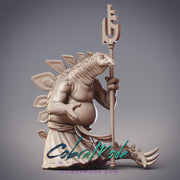 Dinovian Navigator Theranor, Stegasaurus Priest - CobraMode | 28mm and 32mm | Wargaming | DnD | Tabletop Roleplaying