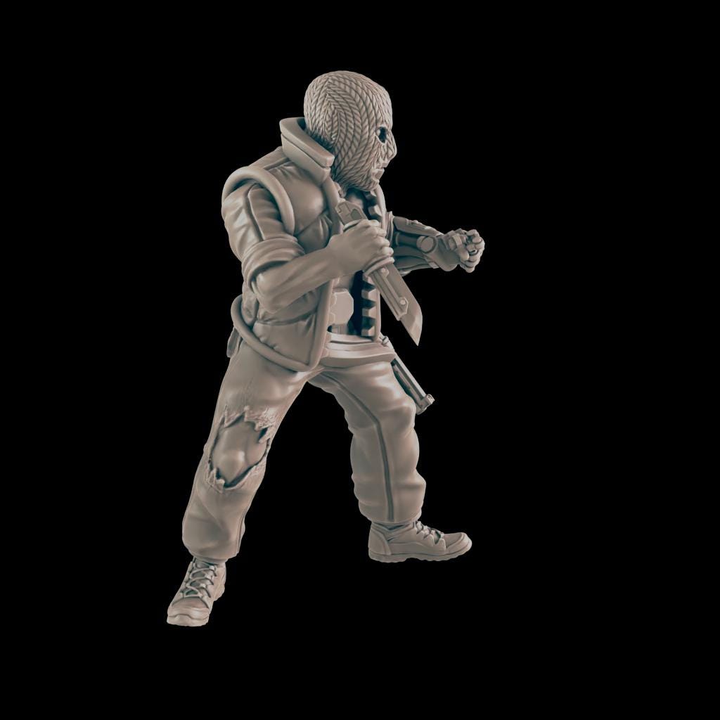 Masked Criminal. Cyberpunk Thief - Ec3d | 28mm and 32mm | Wargaming | DnD | Tabletop Roleplaying