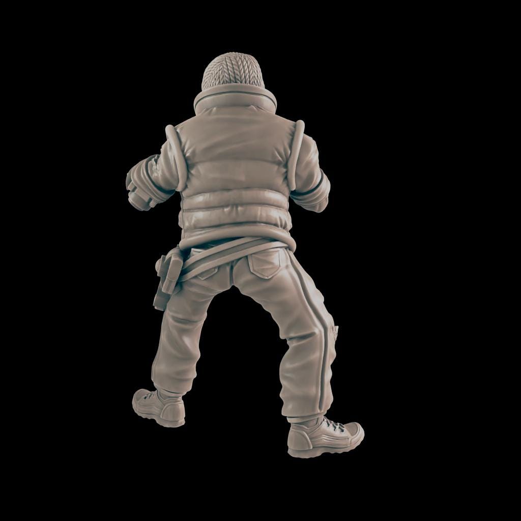 Masked Criminal. Cyberpunk Thief - Ec3d | 28mm and 32mm | Wargaming | DnD | Tabletop Roleplaying