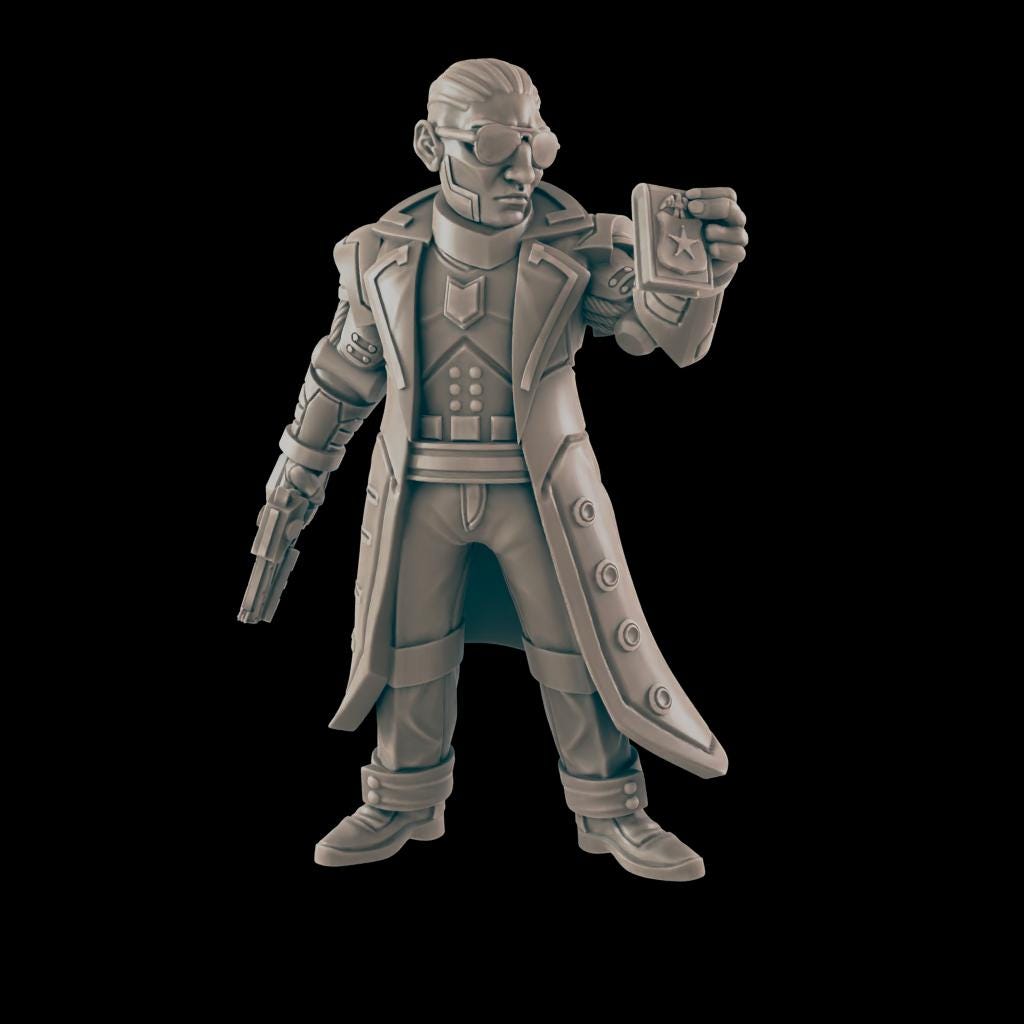 Detective. Cyberpunk Private Eye- Ec3d | 28mm and 32mm | Wargaming | DnD | Tabletop Roleplaying