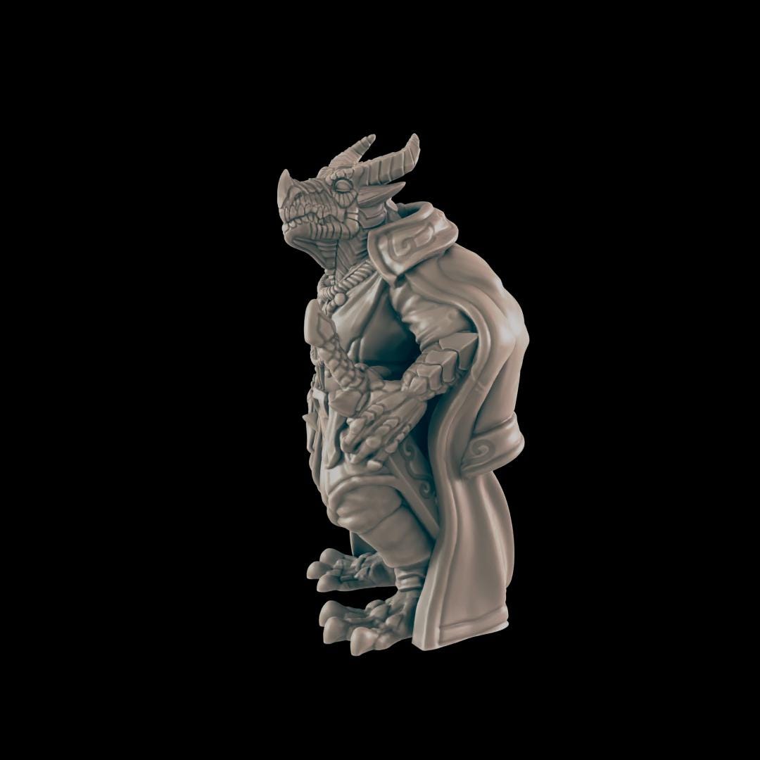 Dragonkin Noble - Ec3d | 28mm and 32mm | Wargaming | DnD | Tabletop Roleplaying