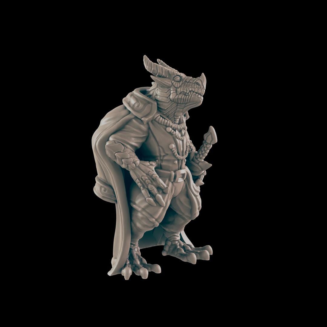 Dragonkin Noble - Ec3d | 28mm and 32mm | Wargaming | DnD | Tabletop Roleplaying