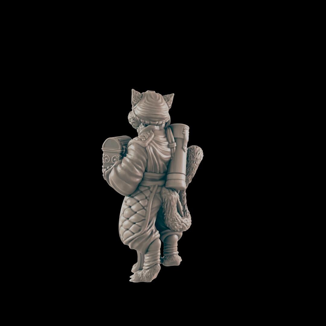 Catfolk Merchant - Ec3d | 28mm and 32mm | Wargaming | DnD | Tabletop Roleplaying