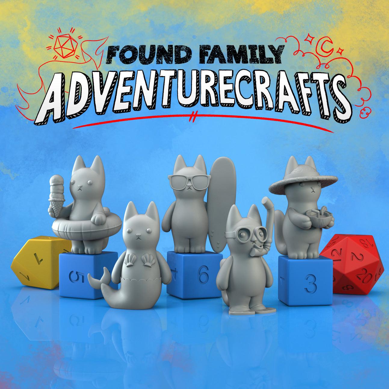 Peanut Cats, Tropical Edition - Found Family Adventurecrafts | 28mm and 32mm | Wargaming | DnD | Tabletop Roleplaying