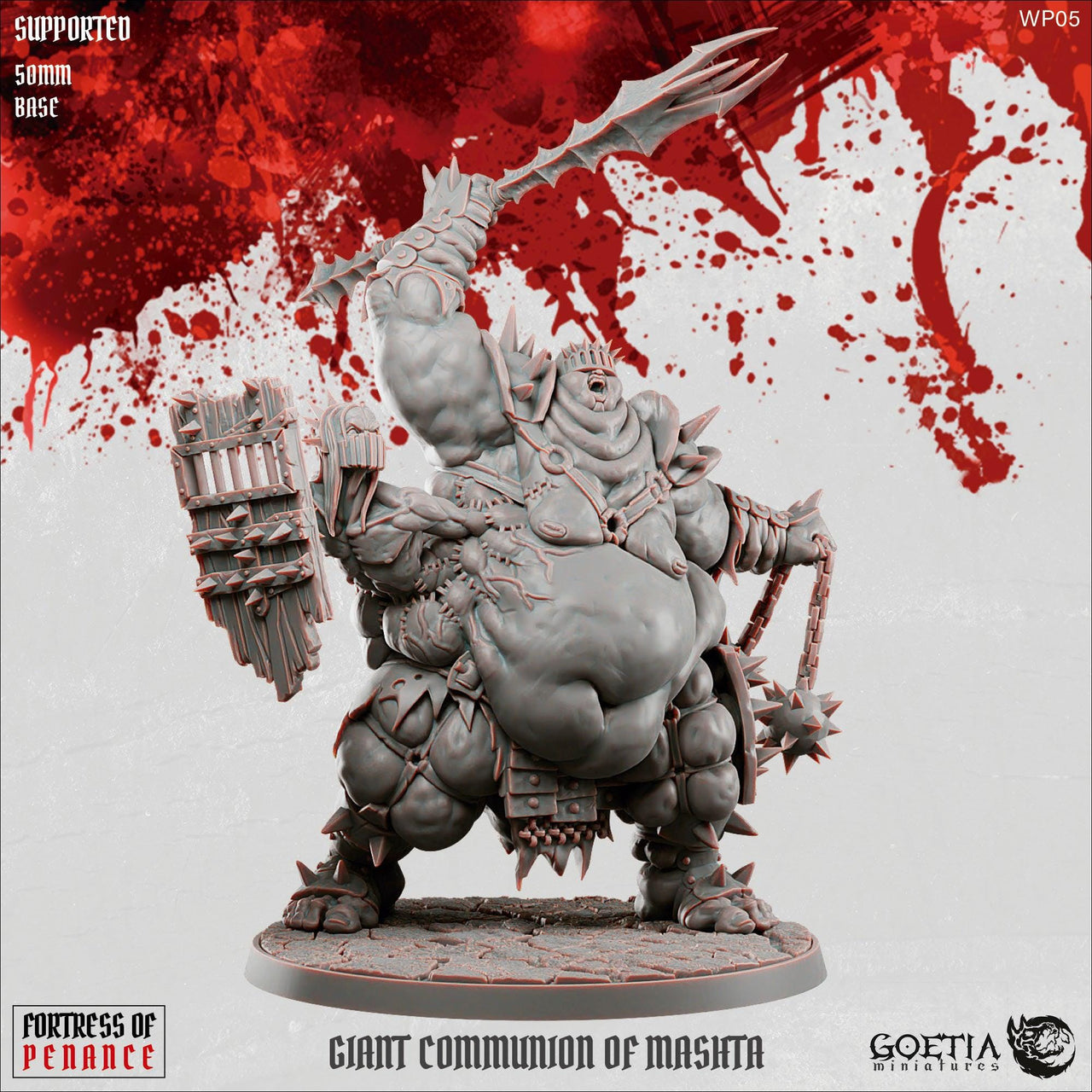 Giant Communion of Mashta, Bloated Mutant Champion - Goetia Miniatures | 28mm and 32mm | Wargaming | DnD | Tabletop Roleplaying