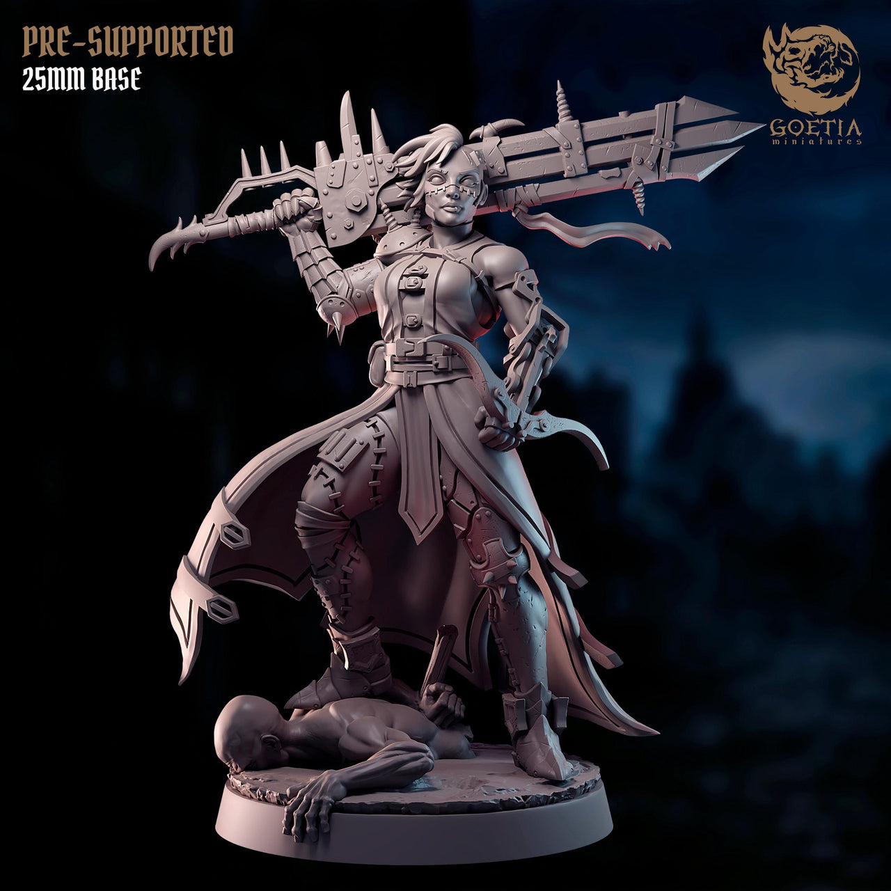 Ada Van Heidegger, Frankenstein Monster Hunter - Goetia Miniatures | 28mm and 32mm | Wargaming | DnD | Tabletop Roleplaying