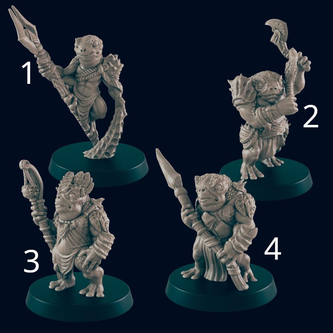 Bullywug Tribe, Frogfolk Warriors - Ec3d | 28mm and 32mm | Wargaming | DnD | Tabletop Roleplaying