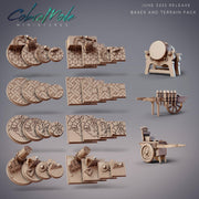 Festival Scatter Terrain, Taiko Drum and Firework Carts - CobraMode | 28mm and 32mm | Wargaming | DnD | Tabletop Roleplaying