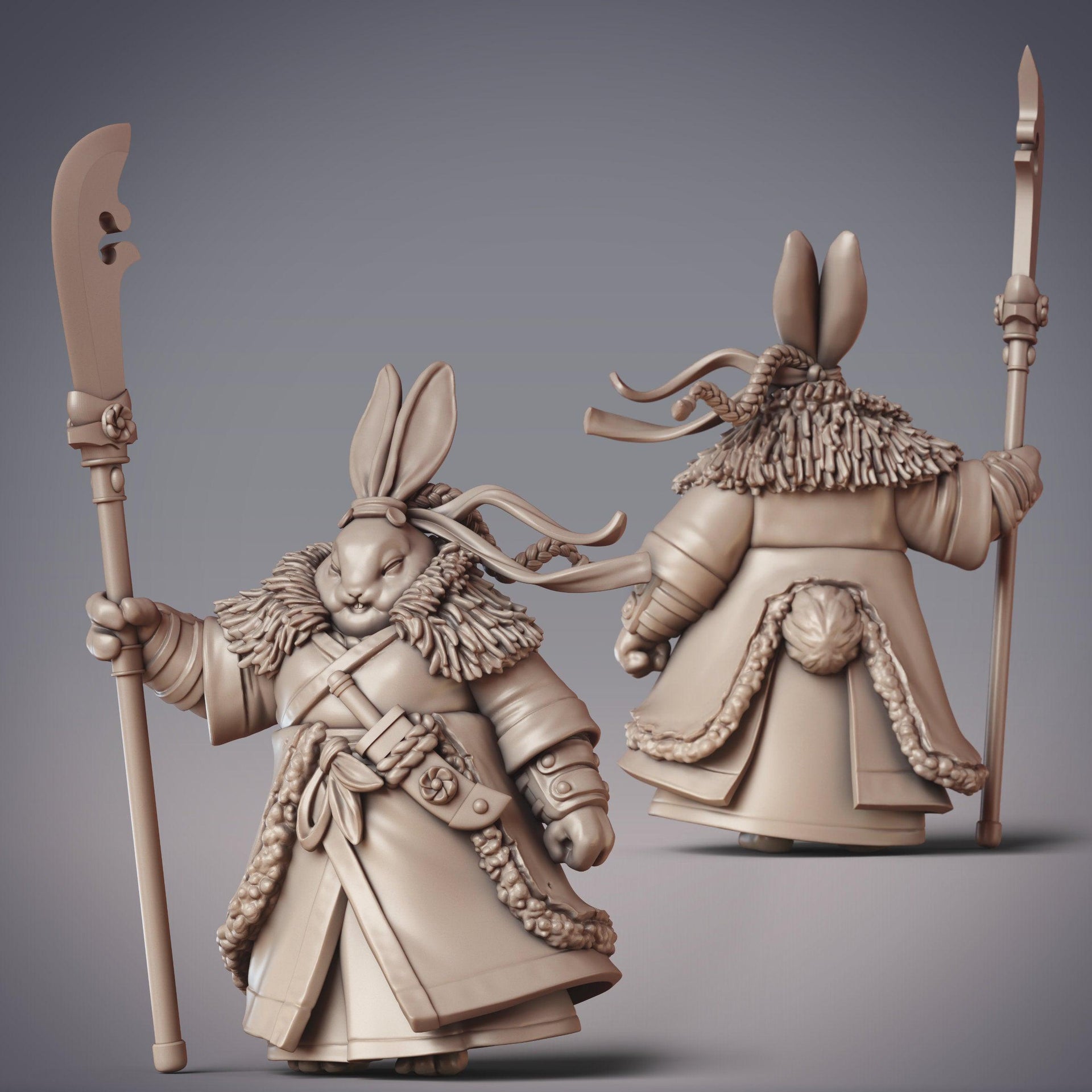 Guanghan General Cloud Sunder, RabbitFolk Commander - CobraMode | 28mm and 32mm | Wargaming | DnD | Tabletop Roleplaying
