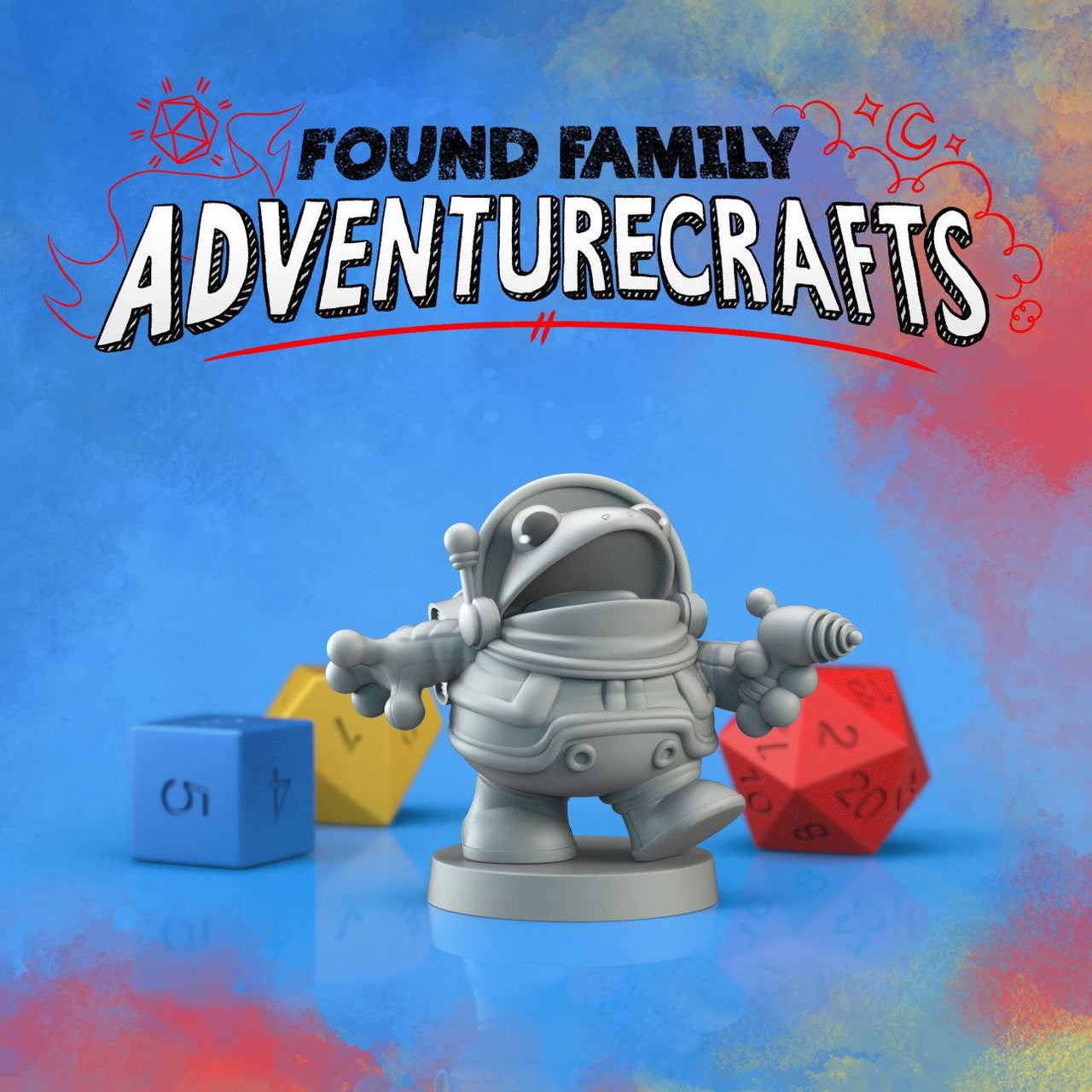 astro toad, Frog Astronaut- Found Family Adventurecrafts | 28mm and 32mm | Wargaming | DnD | Tabletop Roleplaying