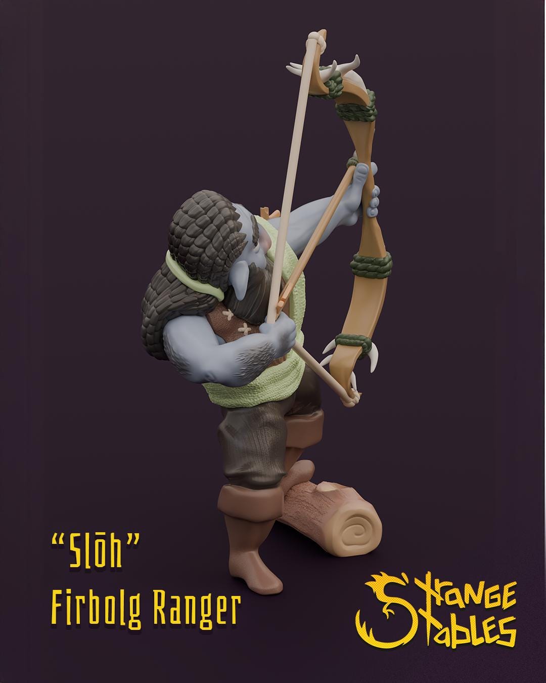 Slōh, Firbolg Ranger - Strange Stables | 28mm and 32mm | Wargaming | DnD | Tabletop Roleplaying
