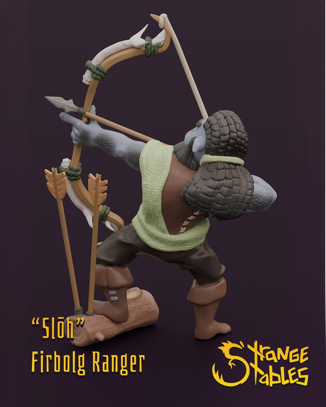Slōh, Firbolg Ranger - Strange Stables | 28mm and 32mm | Wargaming | DnD | Tabletop Roleplaying
