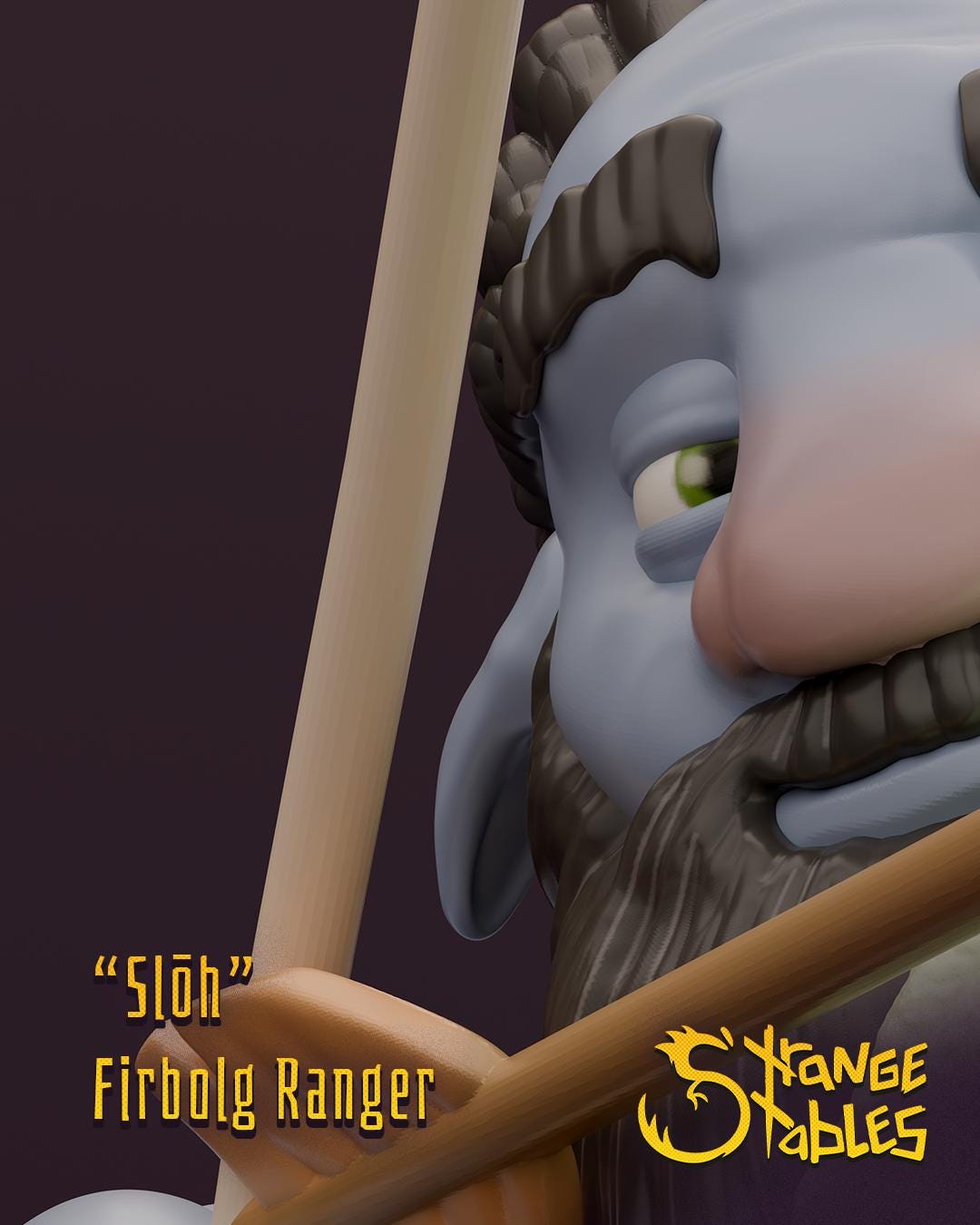 Slōh, Firbolg Ranger - Strange Stables | 28mm and 32mm | Wargaming | DnD | Tabletop Roleplaying