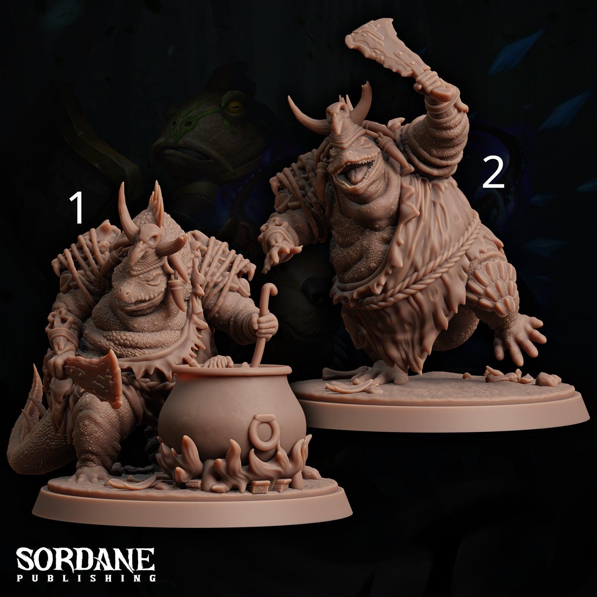 The Devourer, crocodilefolk Cook - Sordane Publishing | 28mm and 32mm | Wargaming | DnD | Tabletop Roleplaying