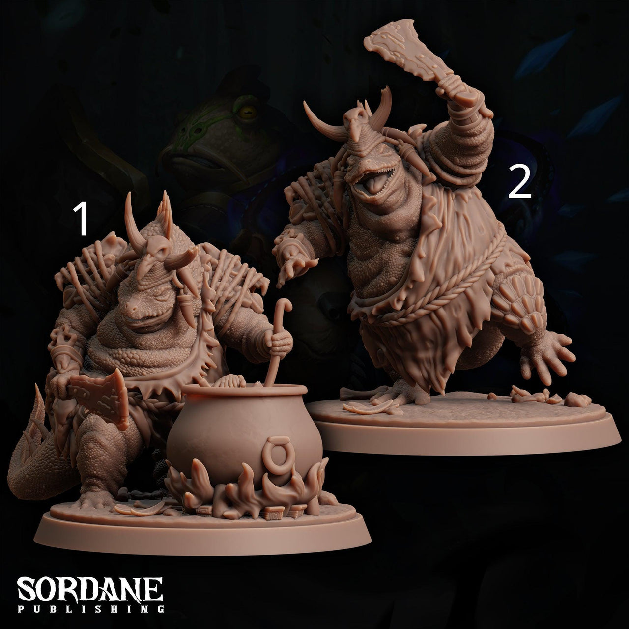 The Devourer, crocodilefolk Cook - Sordane Publishing | 28mm and 32mm | Wargaming | DnD | Tabletop Roleplaying