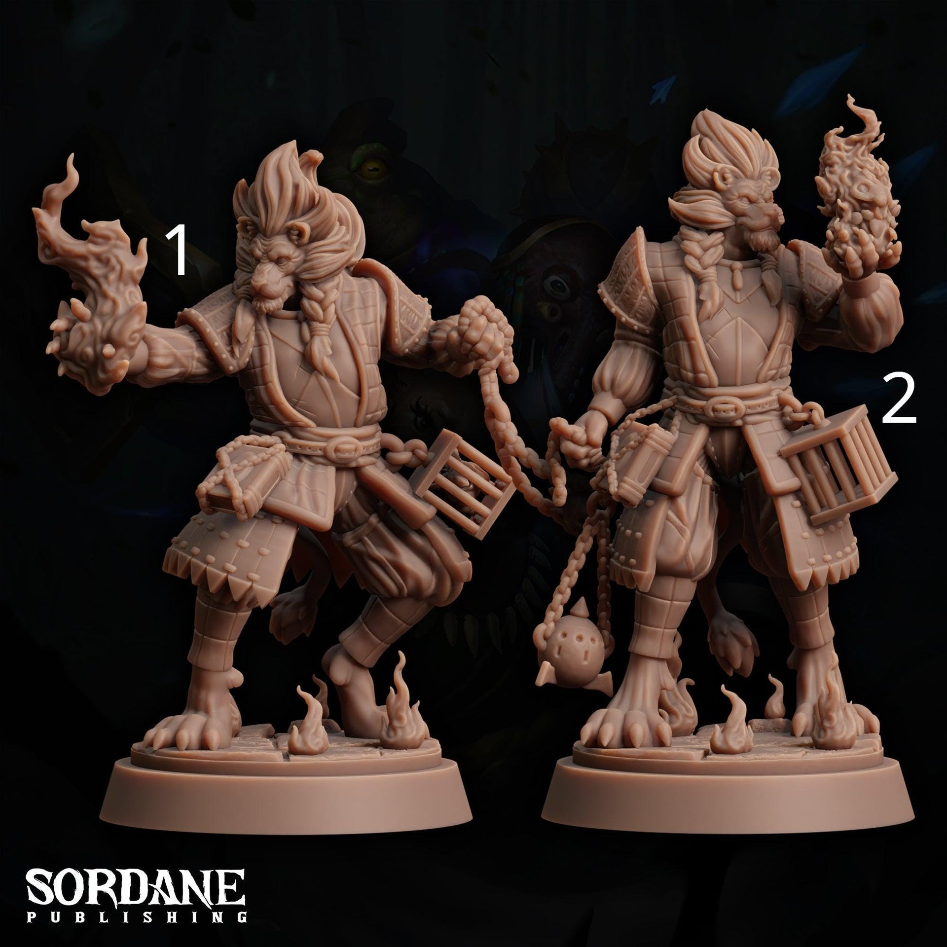 Preacher of the Scorched Hand, Catfolk Cleric - Sordane Publishing | 28mm and 32mm | Wargaming | DnD | Tabletop Roleplaying