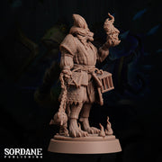 Preacher of the Scorched Hand, Catfolk Cleric - Sordane Publishing | 28mm and 32mm | Wargaming | DnD | Tabletop Roleplaying