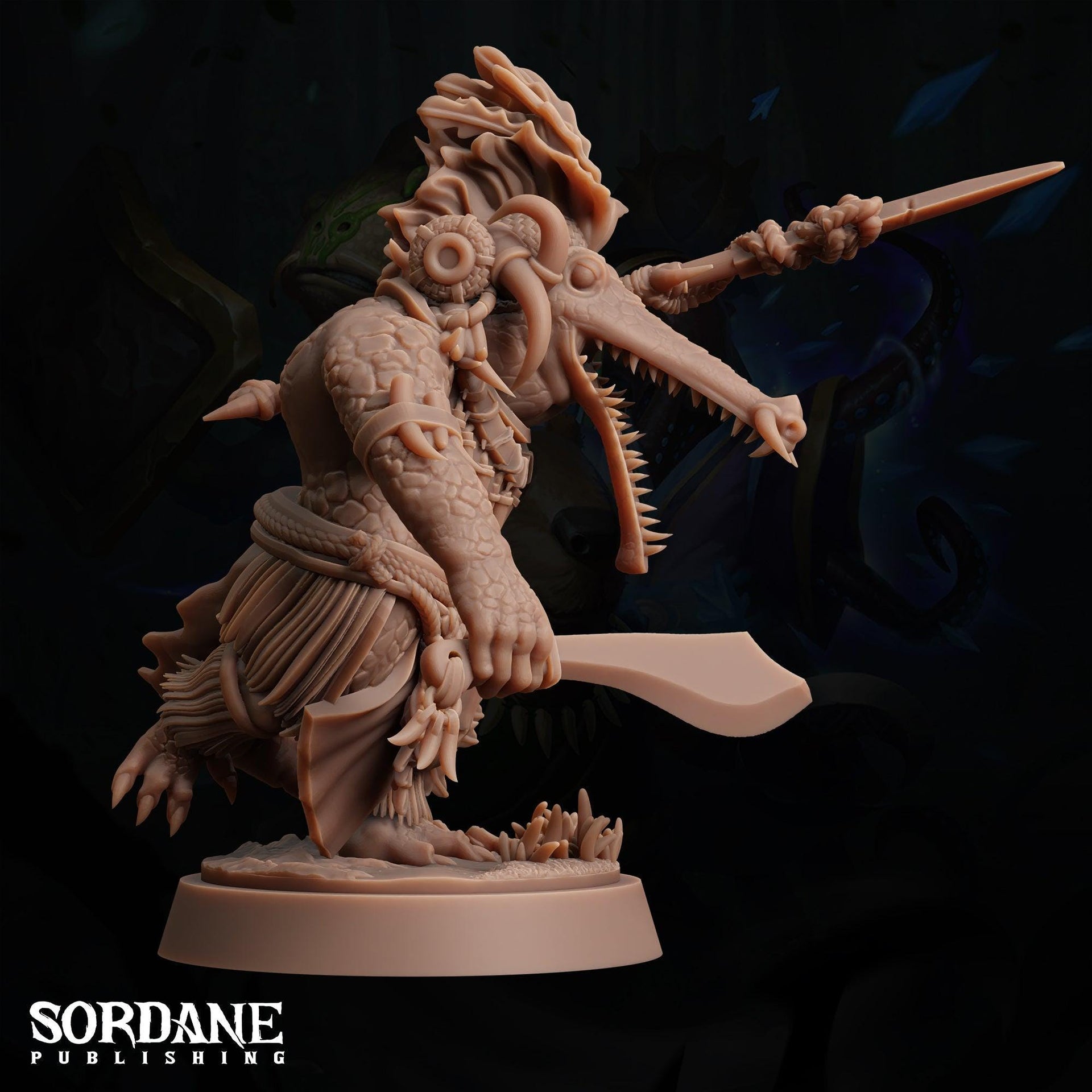 Maka Warriors, crocodilefolk Fighter - Sordane Publishing | 28mm and 32mm | Wargaming | DnD | Tabletop Roleplaying