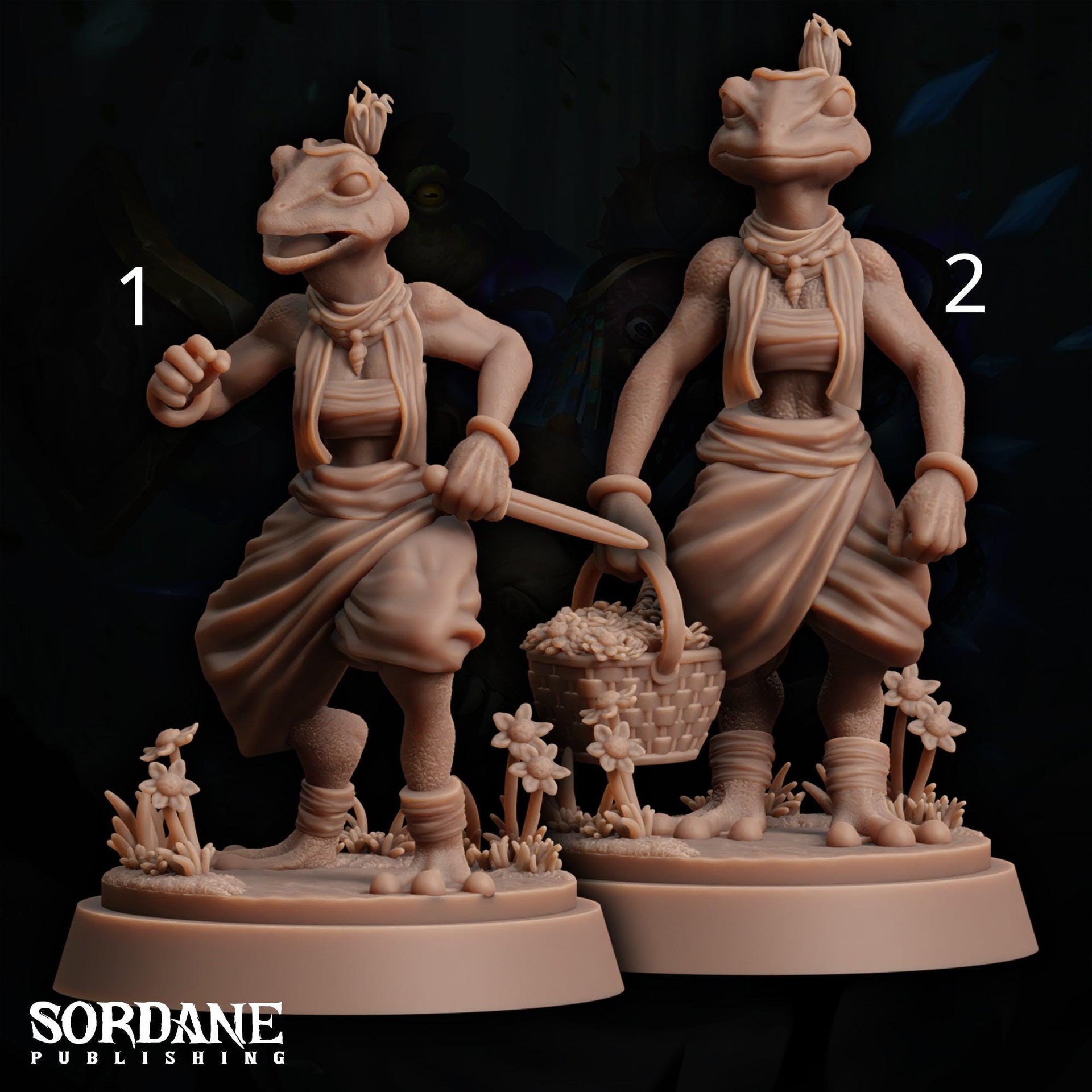 Anaka, Lizardfolk villager - Sordane Publishing | 28mm and 32mm | Wargaming | DnD | Tabletop Roleplaying