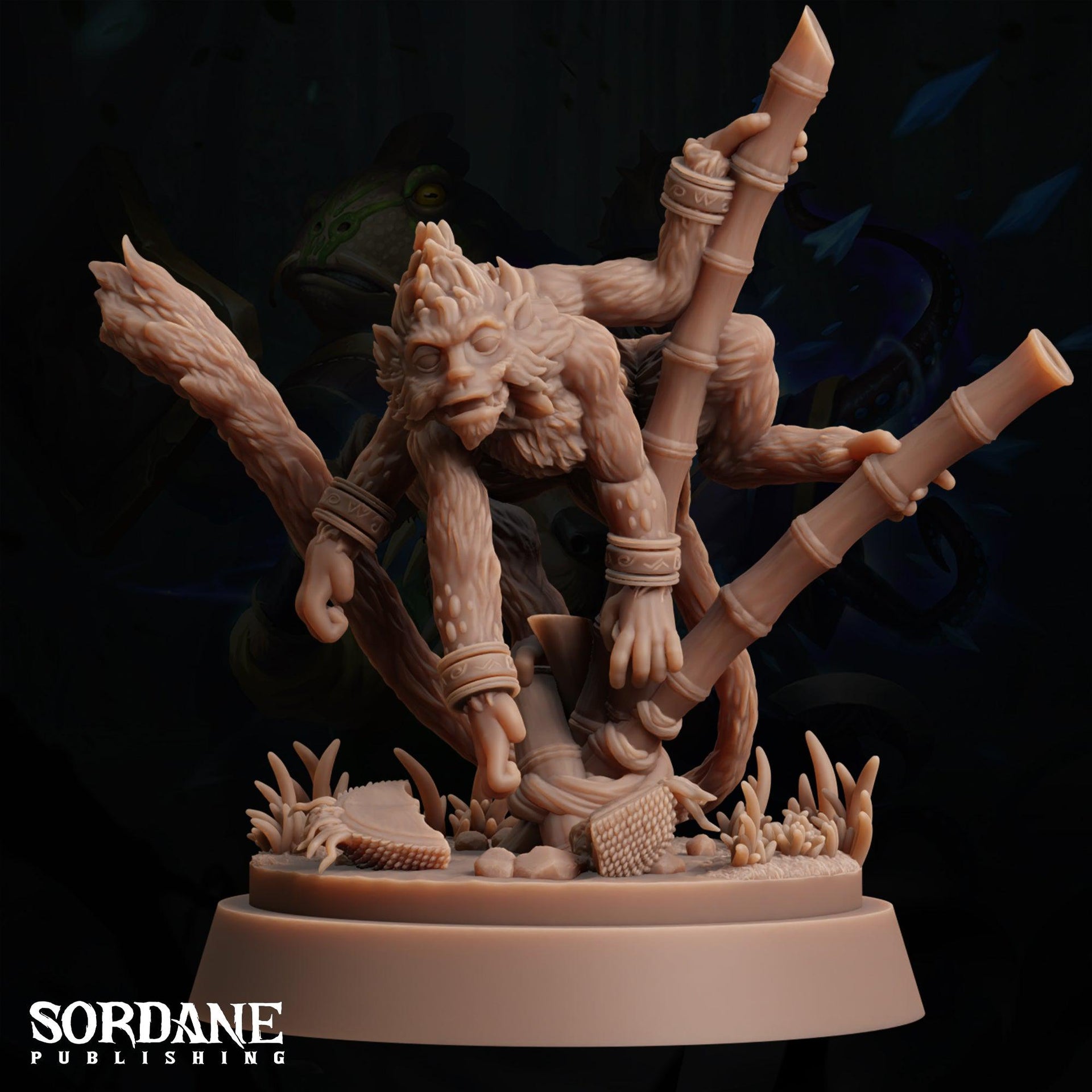 Ako Monkey, Spider Monkey Monk - Sordane Publishing | 28mm and 32mm | Wargaming | DnD | Tabletop Roleplaying