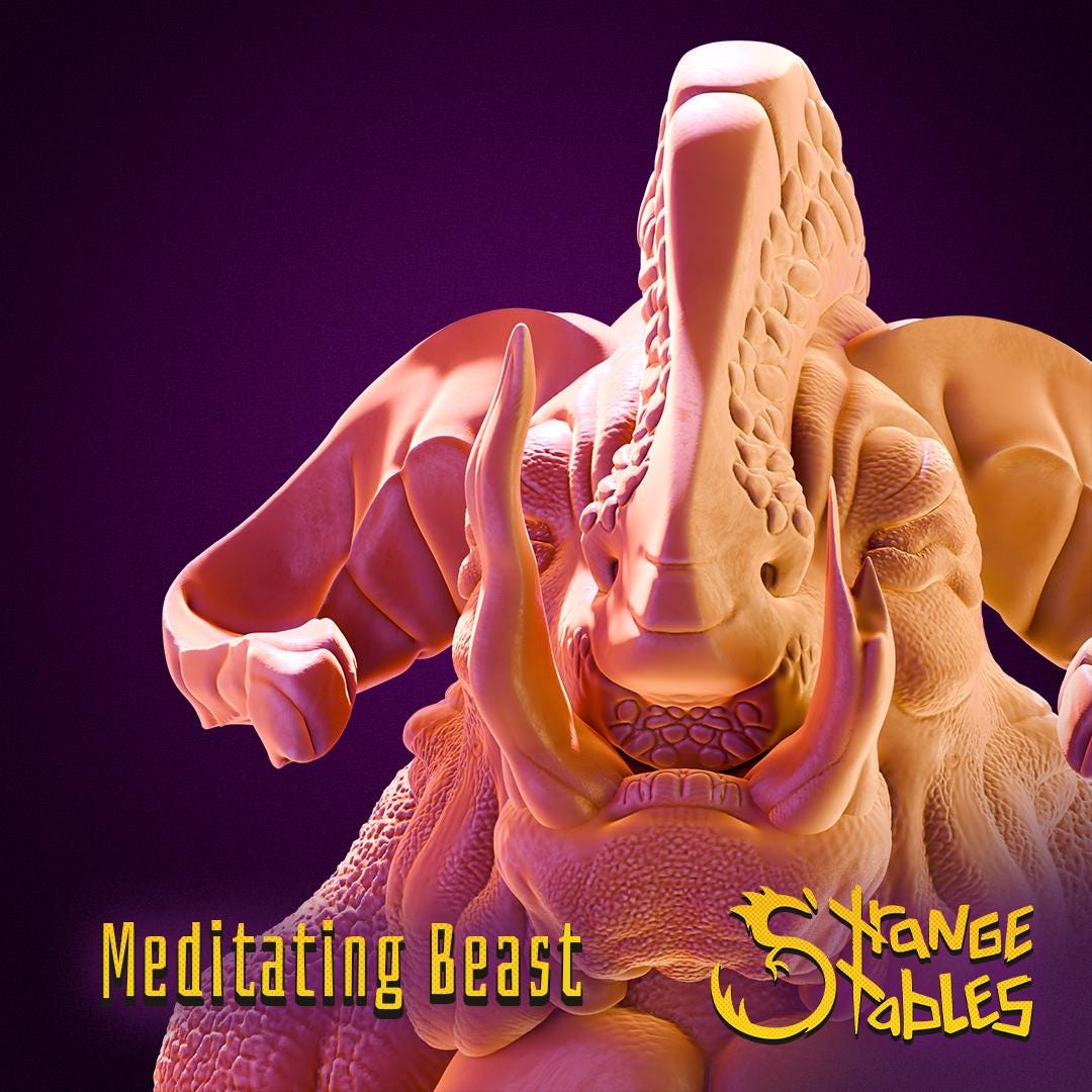 Meditating Beast - Strange Stables | 28mm and 32mm | Wargaming | DnD | Tabletop Roleplaying