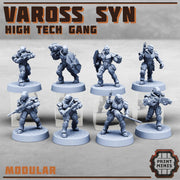 Vaross Syn Gang, High Tech Gang- Print Minis | 28mm and 32mm | Wargaming | DnD | Tabletop Roleplaying