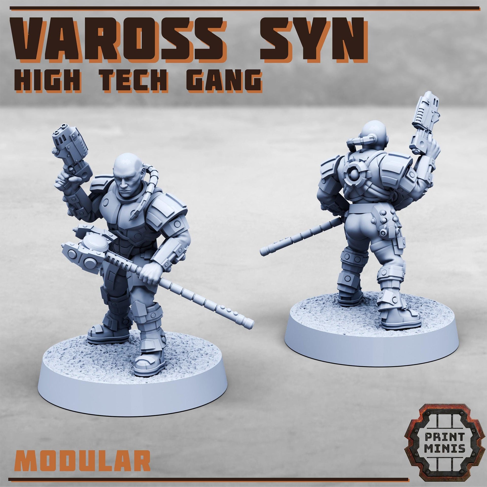 Vaross Syn Gang, High Tech Gang- Print Minis | 28mm and 32mm | Wargaming | DnD | Tabletop Roleplaying