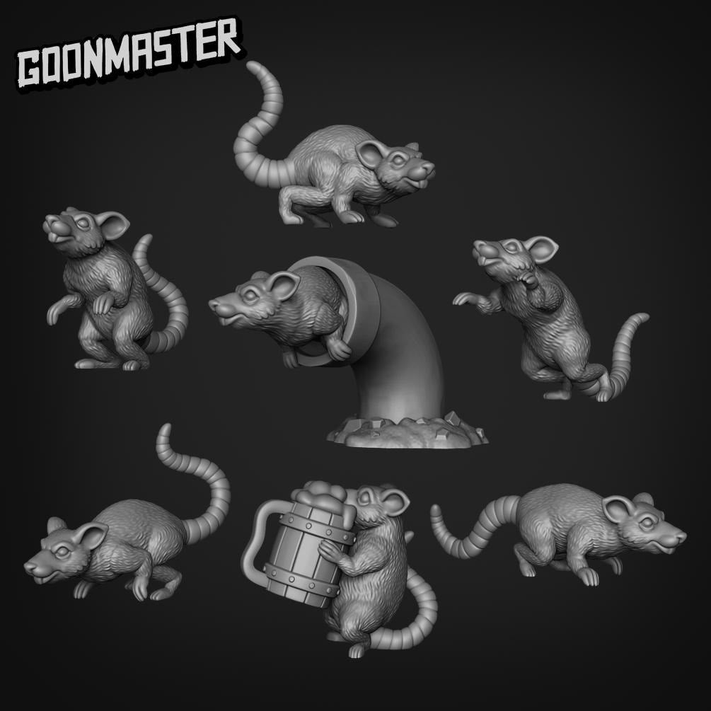 Rats - Goonmaster Basing Bits | 28mm and 32mm | Wargaming | DnD | Tabletop Roleplaying