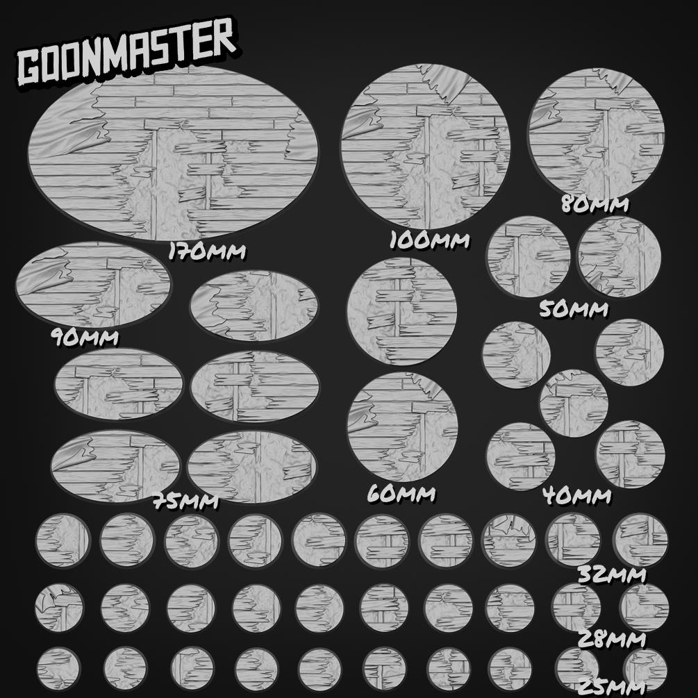 Old Wood Plank Floor Bases - Goonmaster | 28mm and 32mm | Wargaming | DnD | Tabletop Roleplaying