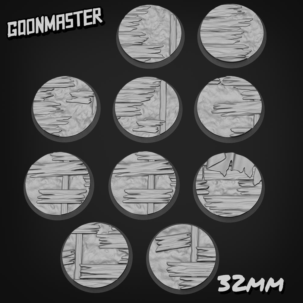 Old Wood Plank Floor Bases - Goonmaster | 28mm and 32mm | Wargaming | DnD | Tabletop Roleplaying